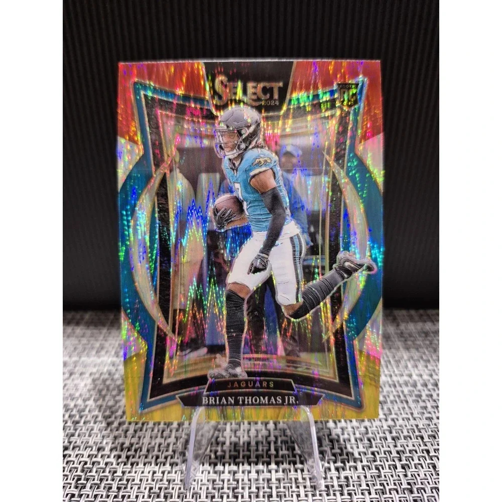 2024 Panini Select Concourse Brian Thomas Jr. #91 Red & Yellow Shock Prizm (RC)